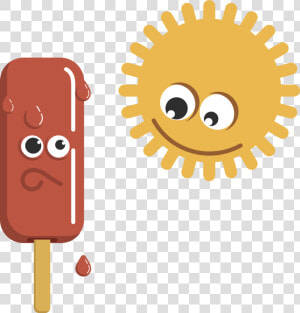 Melting Popsicle Sun   Melting Popsicle Clipart  HD Png Download