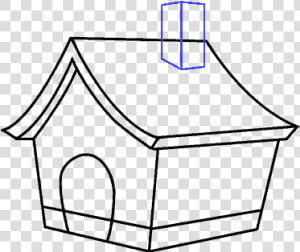 Drawn Windows Cartoon House   Draw A House With A Chimney  HD Png Download
