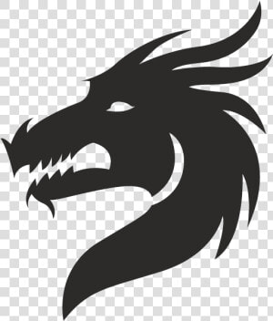Dragon Silhouette Clip Art   Dragon Head Clipart Black And White  HD Png Download