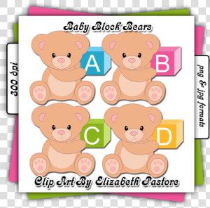 Bear Baby Blocks Clip Art Consist Of 26 Different Images   Clip Art  HD Png Download