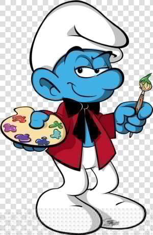 Painter Smurf Clipart Png  Transparent Png
