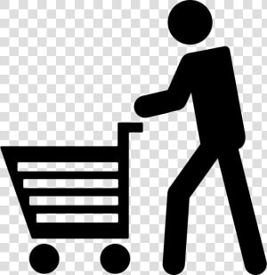 Man With Shopping Cart   Person Shopping Cart Icon  HD Png Download