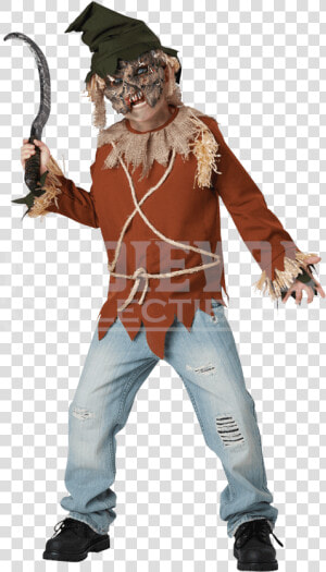 Boys Scarecrow Costume   Creepy Scarecrow Costume Boy  HD Png Download