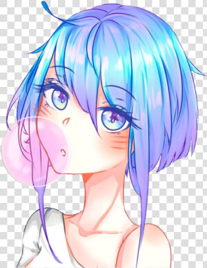  bubblegum  bubble  kawaii  gum  anime   Anime Girl Bubblegum  HD Png Download