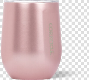 Corkcicle Stemless Wine 12 Ounce Tumbler   Metallic Rose Stemless Corkcicle  HD Png Download