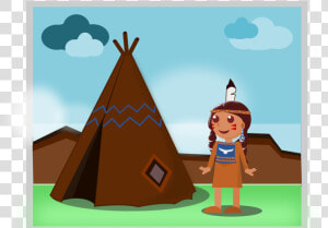 Native American Setting Design Web Flat Kid App Game   Illustration  HD Png Download