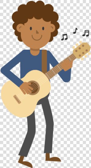 Person Playing Guitar Cartoon  HD Png Download