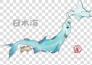 Sea Creatures Of Japanese Map   Illustration  HD Png Download