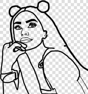 Maggie Lindemann Maggielindemann Drawing Outline Mode   Line Art  HD Png Download