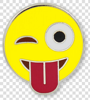 Emoji Crazy Face Enamel Pin   Smiley  HD Png Download