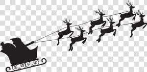 Santa Claus Silhouette Png Clip Artu200b Gallery Yopriceville   Santa Claus Reindeer Silhouette Png  Transparent Png