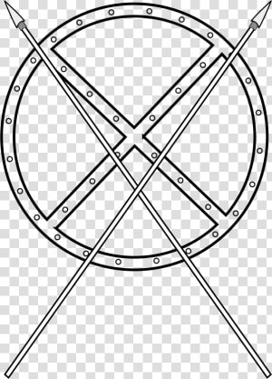 Round Shield And Crossed Spears Clip Arts  HD Png Download