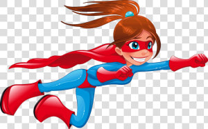 Superhero Girl Cliparts   Super Hero Girl Cartoon  HD Png Download