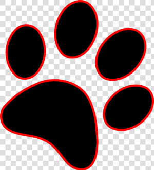 Paw Print Clip Art   Black And Red Paw Print  HD Png Download
