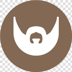 White Beard Icon With A Brown Background   Black C  HD Png Download