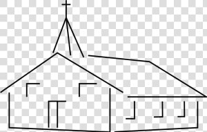 Line Art shed triangle   Church Clipart Black And White Free  HD Png Download