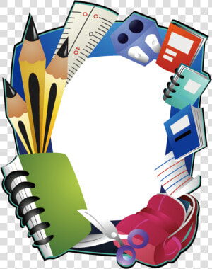 School Clip Frame Design   School Supply Border Design  HD Png Download