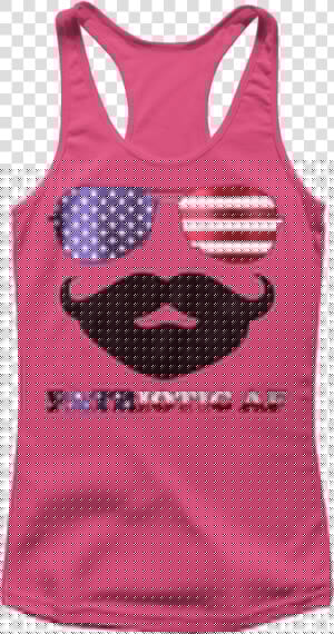 Patriotic Af Mustache Logo Women S Racerback Tank   Active Tank  HD Png Download