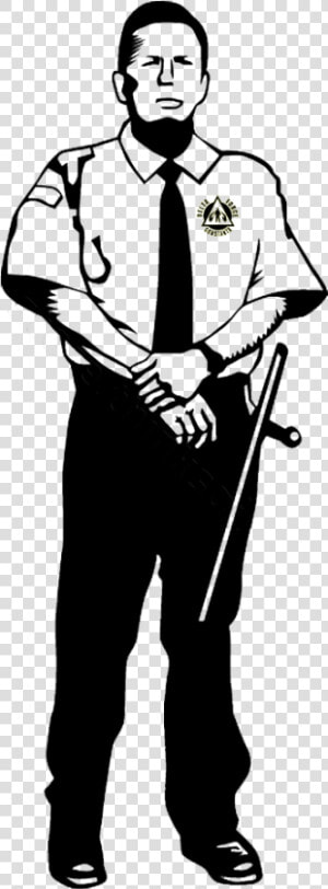 Security Guard Police Officer Royalty free Clip Art   Security Guard Black And White  HD Png Download