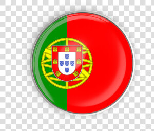 Round Button With Metal Frame   Portugal Flag Round Png  Transparent Png