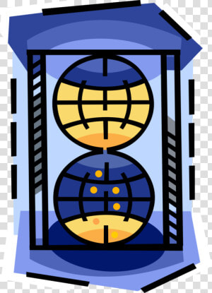 Vector Illustration Of Globe Hourglass Or Sandglass   HD Png Download