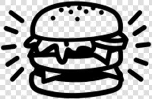 Macaroni And Cheese Clipart Animated   Burger Clipart Png Black And White  Transparent Png
