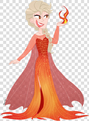Elsa Anna Fictional Character Mythical Creature Art   Fire Elsa Frozen Png  Transparent Png