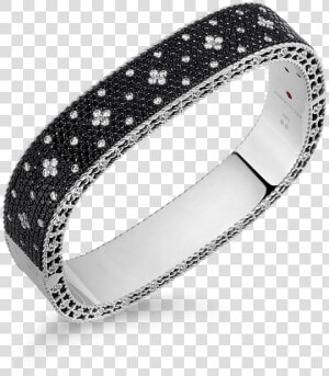 Roberto Coin Medium Bangle With Black And White Fleur   Bangle  HD Png Download