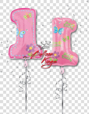 1st Birthday Girl Number   Birthday Balloons  HD Png Download