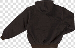 Tough Duck Mens Hooded Bomber Jacket Dark Brown Back   Polar Fleece  HD Png Download