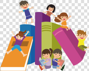 Book Child Reading Clip Art   Kids Studying Vector  HD Png Download