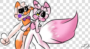 Lolbit Et Mangle   Mangle Lolbit And Tangle  HD Png Download