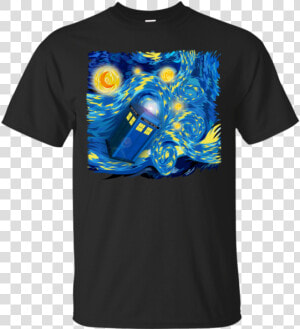 Beautiful Blue Phone Booth Starry Night Digital Art   T shirt  HD Png Download