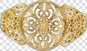 Filigree Design Cuff Bracelet   Brooch  HD Png Download