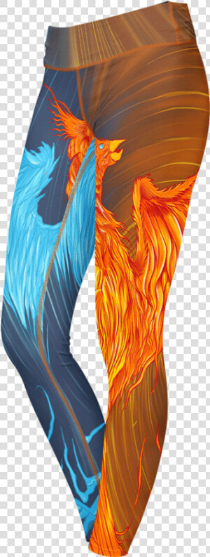 Leggings Fire  amp  Ice Phoenix Leggings Class   Phoenix Art Fire And Ice  HD Png Download