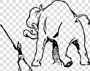 Elephant Gets A Whacking   Cliparts Black And White Elephant Wood Work  HD Png Download