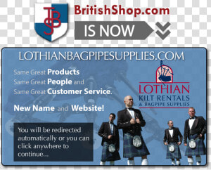 British Shop Is Now Lothian Kilt Rentals  amp  Bagpipe   Government Agency  HD Png Download