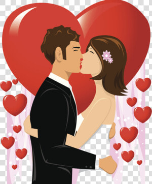 Kisspng Wedding Invitation Man Kiss Illustration Sweet   Heart With Married Couple  Transparent Png