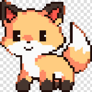 Transparent Cute Fox Png   Cute Pixel Art Fox  Png Download