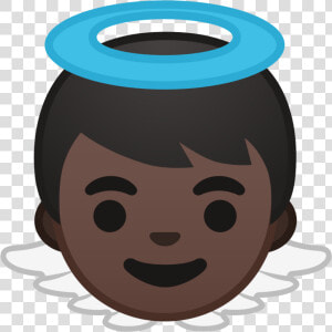 Baby Angel Dark Skin Tone Icon   Boy Angel Emoji  HD Png Download
