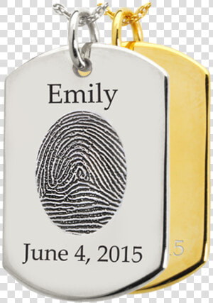 Dog Tag Print photo Pendant   Fingerprint Dog Tag Memorial  HD Png Download
