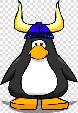 Blue Viking Helmet Player Card   Penguin With Santa Hat  HD Png Download
