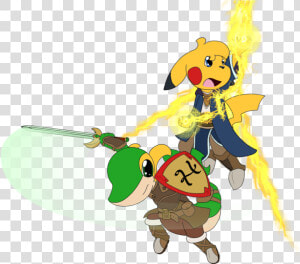 Kurtis And Pika In Fantasy Style Armor   Cartoon  HD Png Download