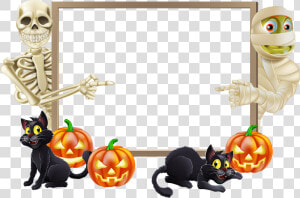 Halloween Landscape Trick Or Treating Clip Art   Halloween Border Landscape  HD Png Download