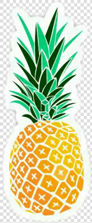 Stickers Tumblr Cute Fruit Yellow Gregreen Ananas   Black And White Pineapple  HD Png Download