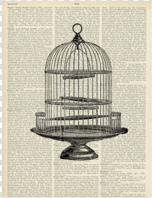 Round Pepin Design   Vintage Bird Cage Art  HD Png Download