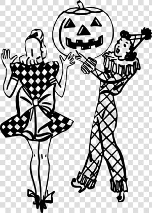 Halloween  Retro  Scared Woman  Man  Horror  Vintage   Funny Happy Halloween Birthday  HD Png Download