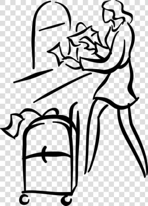 Vector Illustration Of Traveler With Luggage Suitcase  HD Png Download