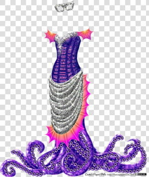 An Off The Shoulder Dress With Fin Like Webbing On   1800s Paper Dolls  HD Png Download