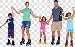 Image Is Not Available   Family Are Inline Skating  HD Png Download